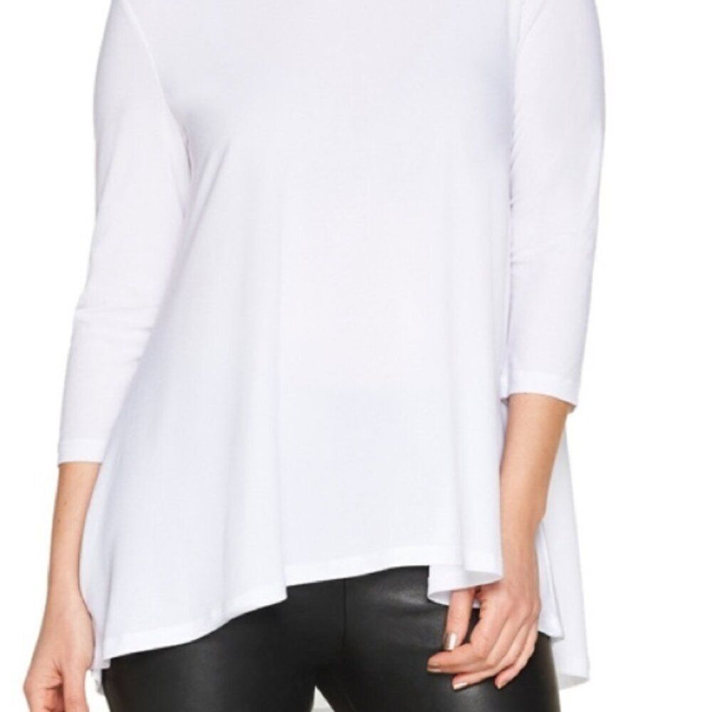 New Attitudes by Renee Moss Crepe Shirred Back Top | Size XXS